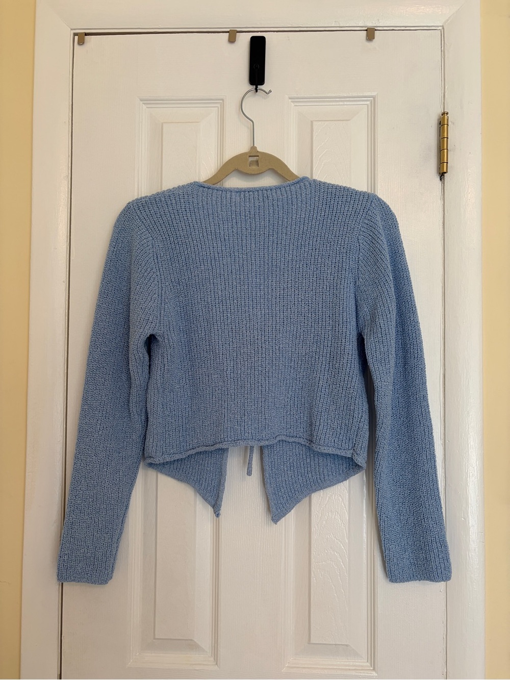 Sofi the Label Light Blue Tie-Front Knit Sweater Cardigan - Sz S - Picture 2 of 3